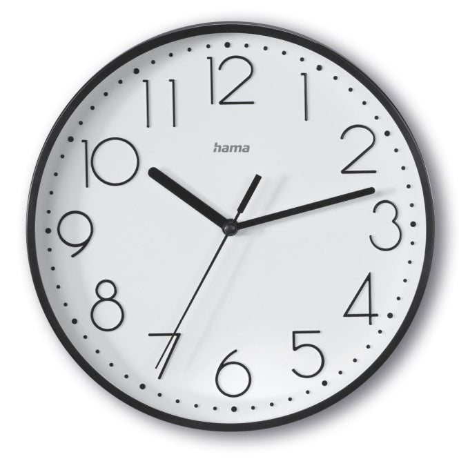 Hama Wanduhr Salina schwarz 185866 DM:22cm geräuscharm