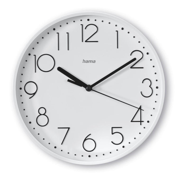 Hama Wanduhr Salina weiß 185867 DM:22cm geräuscharm