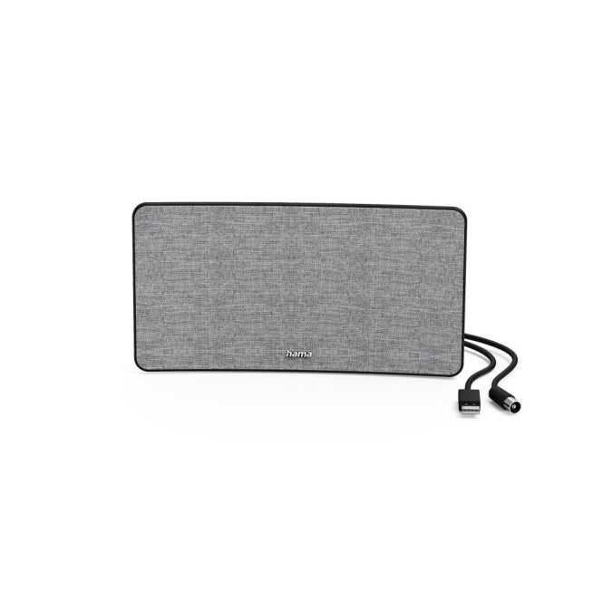 Hama Zimmerantenne Stoff-Design 221087 DVB-T2, aktiv, Grau/Schwarz