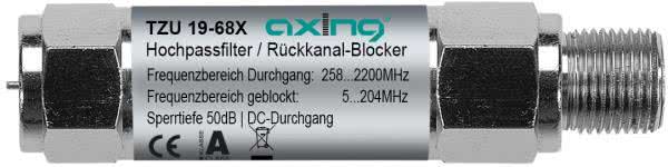 AXING Hochpassfilter TZU 19-68X Rückkanal-Blocker F-Buchse/F-Stecker