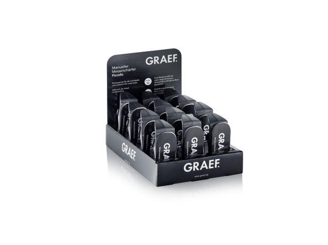 GRAEF Piccolo Messerschärfer manuell 12er Set inkl.Display 20° Schleifwinkel