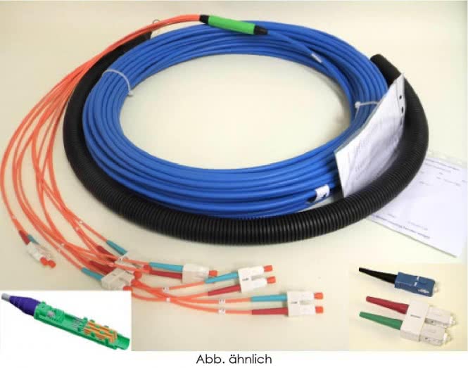 LWL Strecke konfektioniert OM4 100m 12G50/125 I/ADQ(ZN)BH SC-D/SC-D Einziehh