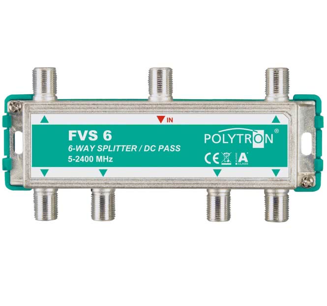 POLY F-Verteiler 6-fach 5-2400MHz FVS 6 DC-Durchgang 3061800