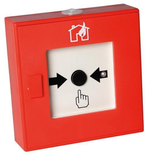 SETE Handfeuermelder rot IP42 B10300K "Haus/Flamme" Kunststoff +LED
