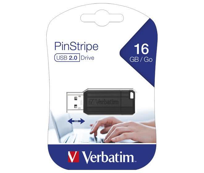 Verbatim USB-Stick PinStripe 16GB 49063 USB2.0,Schiebemechanismus,Retail-Blister