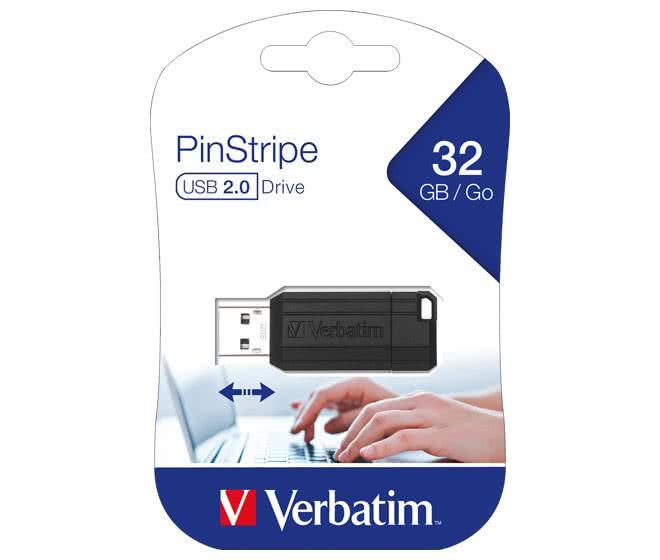 Verbatim USB-Stick PinStripe 32GB 49064 USB2.0,Schiebemechanismus,Retail-Blister