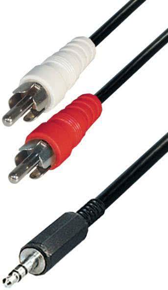 Hapena Audio-Kabel 1,5m KS35 C2 07315 3,5mm Klinkenstecker - 2xCinch-Stecker