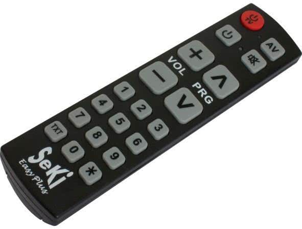 SeKi Easy Plus Universal-Fernbedienung lernfähig,große Tasten + 1-9,schwarz