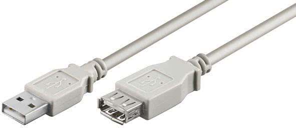 Hapena USB-Verlängerung 1,8m USB2AAV2 USB 2.0,A-Stecker auf A-Kupplung,grau