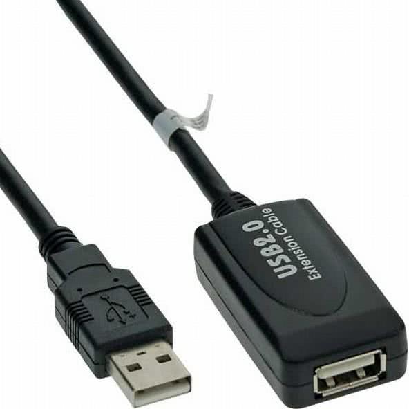 Hapena USB-Verlängerung 10m USB2AAVA10 USB 2.0,A-Stecker auf A-Kupplung,aktiv