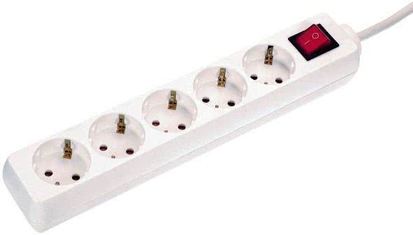 Hapena Tischsteckdose 5-fach 48361 STD 5SK1 weiß 1,4m Zuleitung Schalter