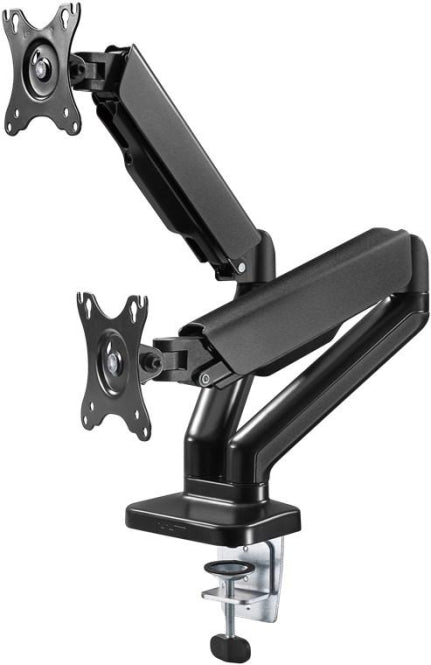 Goobay Doppel-Monitorhalterung Basic mit Gasdruckfeder 17-32z 2x9kg