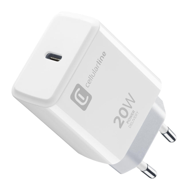 Cellularline USB-C CHARGER 20W Ladegerät USB-C 20W Power Delivery weiß