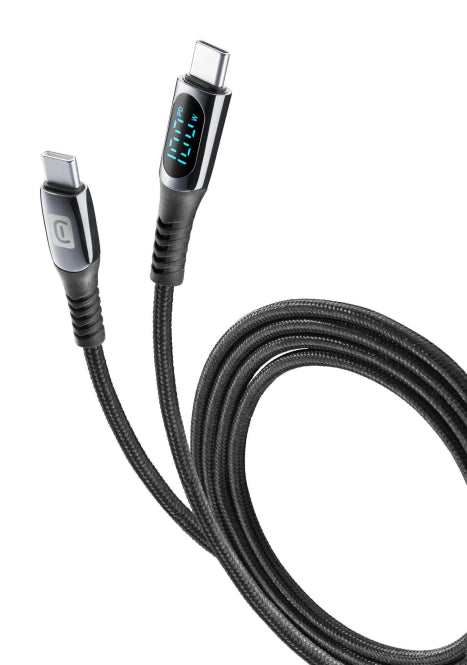 Cellularline Display Cable 2m 5A/100W USB-C Ladekabel, Display m. Ladeleistung