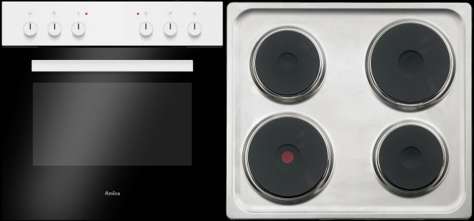 Amica EHE 932000 W ws EB-Herdset Kochmulde A 67 Liter 5 Heizarten