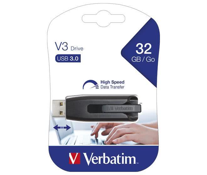 Verbatim USB-Stick 3.0 32GB sw/gr 49173 V3 Store'n'Go,Ultra Speed 533x,Blister