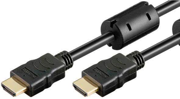 Hapena HDMI-Kabel 10m 76099/MF mit Ethernet und Ferritkern,1.4a