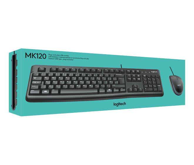 Logitech MK120 schwarz Tastatur/Maus-Set kabelgebunden