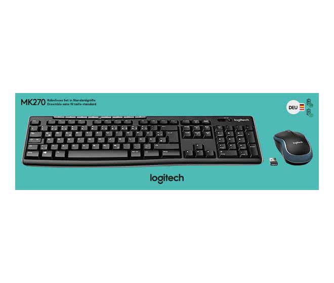Logitech MK270 schwarz Tastatur/Maus-Set kabellos,lange Batterielaufzeit
