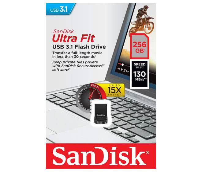 SanDisk Ultra Fit USB-Stick 3.1 256GB kompakt