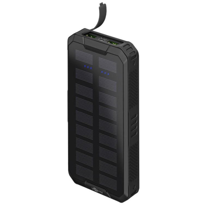 Goobay Schnelllade-Powerbank 20.000 mAh mit Solar,USB-C PD,USB-A QC 3.0