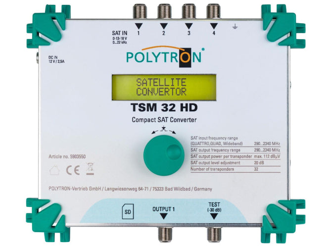 Polytron TSM 32 HD SAT-ZF-Umsetzer 4 auf 32 Eingangsverteilung,ink.Netzteil