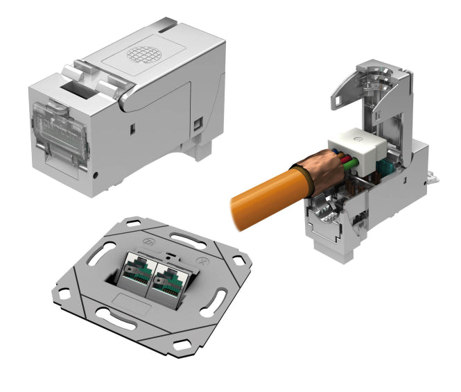 ZVK EasyLan Sortiment bestehend aus: 10x Modulträger leer + 20x FixLink Modul