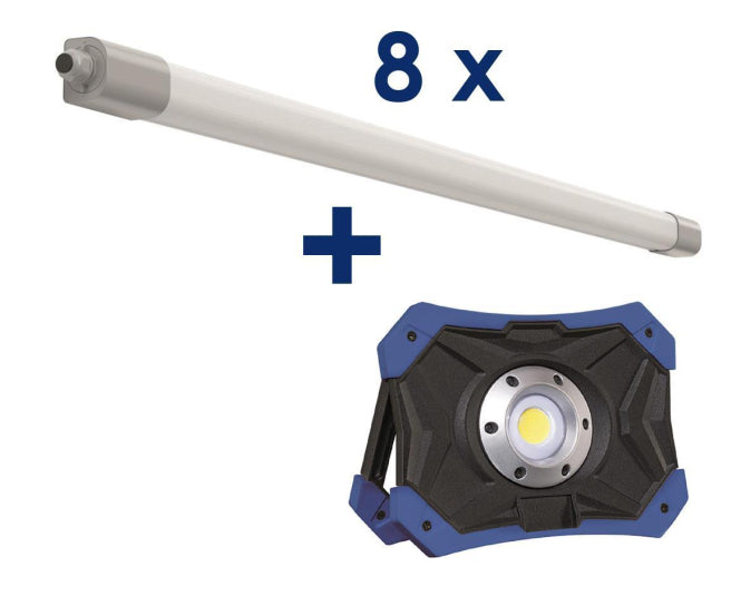 RZB Sortiment 8x FR-Leuchte PlanoxEco 31/46W 4700/6800lm 4K inkl Gladiator