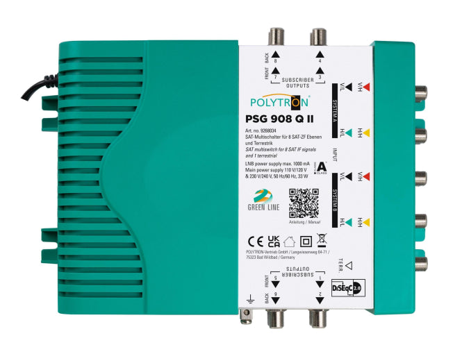 POLY Multischalter PSG 908 QII 9/8 SAT/terr. aktiv mit Netzteil