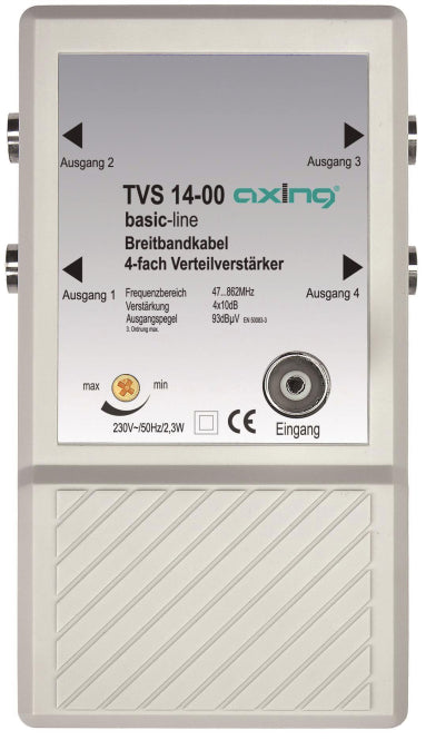 AXING CATV-Verteilverstärker TVS 14-00 4fach f.kleine CATV-Netze