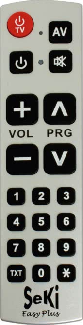 SeKi Easy Plus Universal-Fernbedienung lernfähig,große Tasten + 1-9,silber