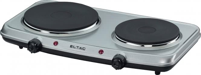 Eltac DK 28 Doppelkochplatte 2500W 14,5cm + 18cm silbermetallic