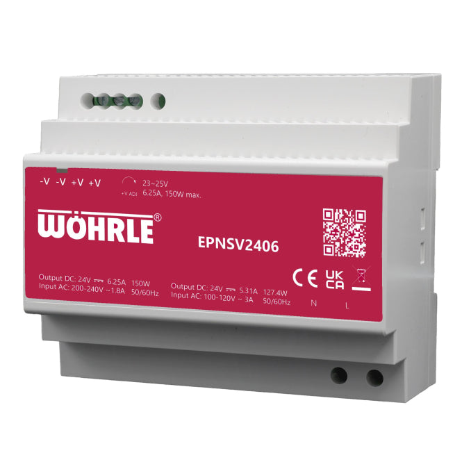 Wöhrle Netzgerät 1ph. E90-264V EPNSV2406 AC A:24VDC 6,25A Verteilereinbau
