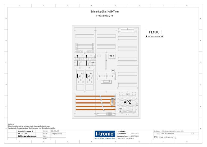 f-tronic Wärmepumpenschrank eHz 1100x800mm APZ
