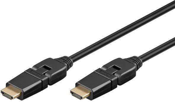 Hapena HDMI-Kabel 2m 74920 beide Stecker winkelbar und 180° drehbar