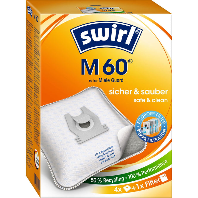 Melitta VE Staubfilter-Beutel M 60 (1 VE = 3 Satz a4 Tüten)Swirl EcoPor
