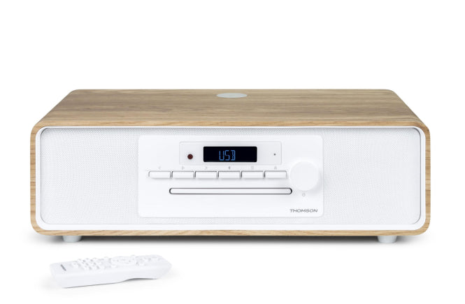 Thomson MIC301IBT ws/holz Micro-System 60W,UKW,Bluetooth,CD,USB,Induktionsladen