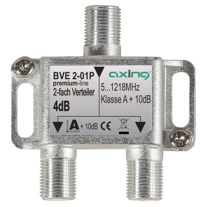 AXING 2fach Verteiler BVE 2-01P 5-1218MHz brummentkoppelt Kl.A+ Vodafone