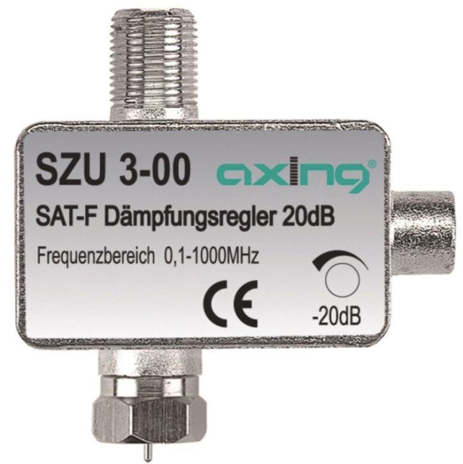 AXING SAT-Dämpfungsregler (F) SZU 3-00 0,5-20dB, digitaltauglich, DC-Durchlass