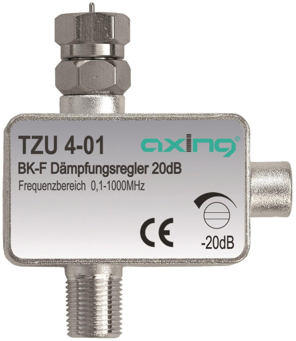 AXING CATV-Dämpfungsregler TZU 4-01 F-Buchse F-Stecker 0,5 20dB