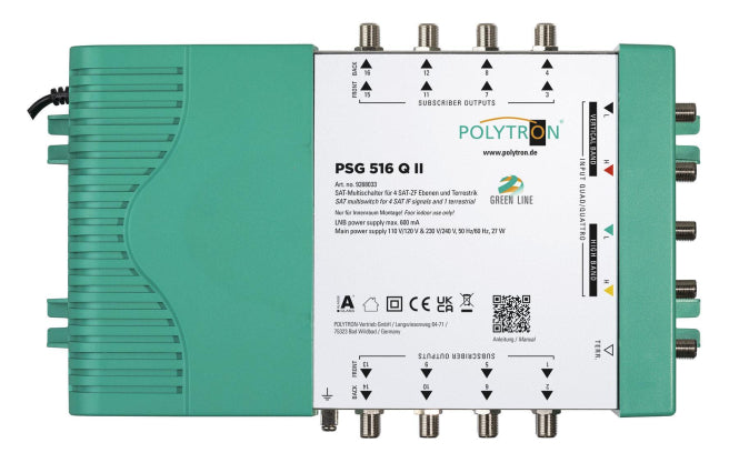 POLY Kaskaden-Multischalter PSG 516 QII 5/16,terr. aktiv,22 kHz,inkl.Netzteil