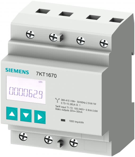 Siemens Energiezähler 3x80A 7KT1666 ** MID geeicht / 2022 MOD-Bus RTU