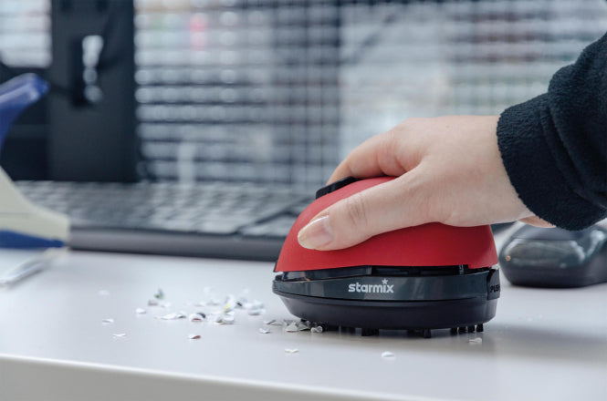 Starmix Saugmaus rot Tisch-Staubsauger Batterie(AA) Einfaches Entleeren