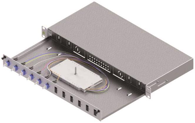 Easylan LWL-Spleißgehäuse Basic LSB1A225 1HE 6x LC-Duplex Standard OS2 ausziehbar