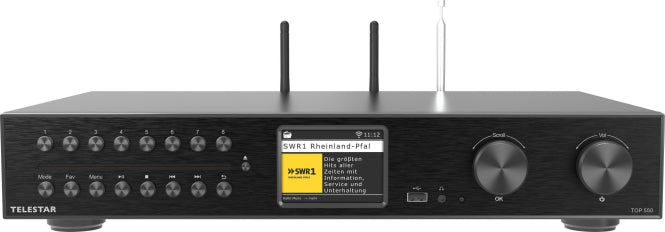 TELESTAR TOP 550 sw All-In-One-System 43cm,Verstärker,CD,Internet/DAB+/UKW,BT