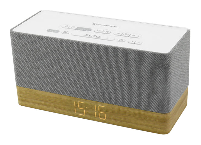 Soundmaster UR630WE gr/br Uhrenradio 2x3W,UKW,Bluetooth,USB-Ladebuchse
