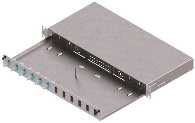EasyLan LWL Verteilerfeld Basic LSB0A223 Grade C 1HE/12P 6xLC-Duplex OM3 RAL7035