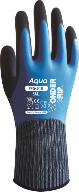 Wonder Grip Aqua WG-318 Latexhandschuh L/9 wasserabweisend Retai