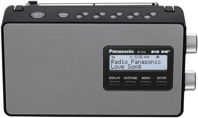 Panasonic RF-D10EG-K sw DAB+ Kofferradio UKW-RDS,10 Speicher,LC-Display,Batt/Netz