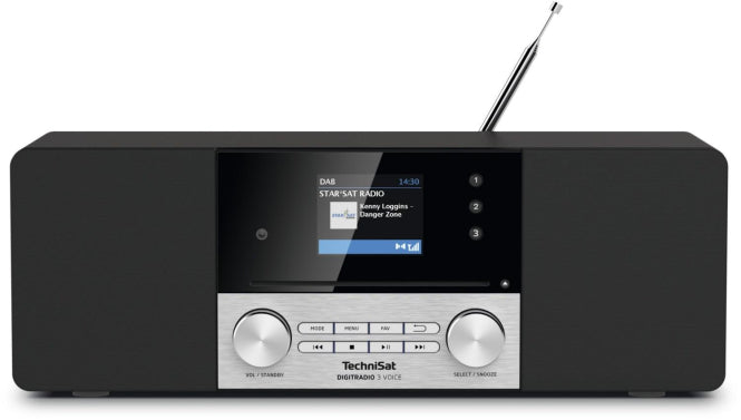 TechniSat DigitRadio 3 Voice sw/si DAB+/UKW/CD,USB,Technivoice,MP3,Display